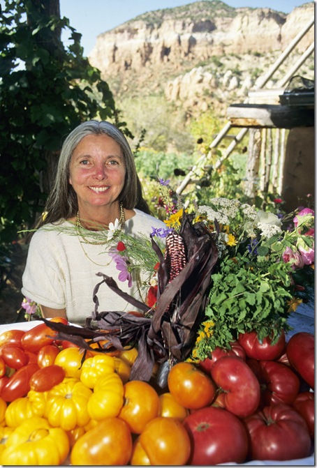 Elizabeth Berry ( Sebastian) at her garden in Gaillina Canyon near Abiquiu in northern New Mexico.