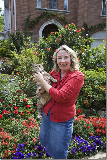 Susan Blevins of Houston in her garden.