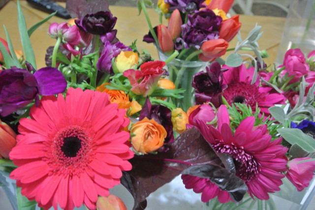 Playful and colorful floral arrangement