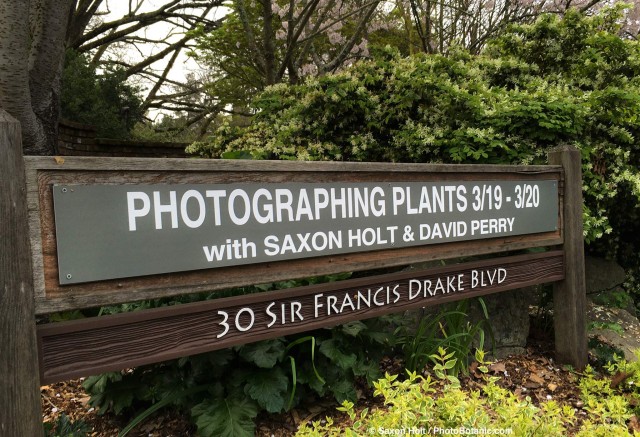 Marin Art & Garden Center - Photographing Plants Entry sign
